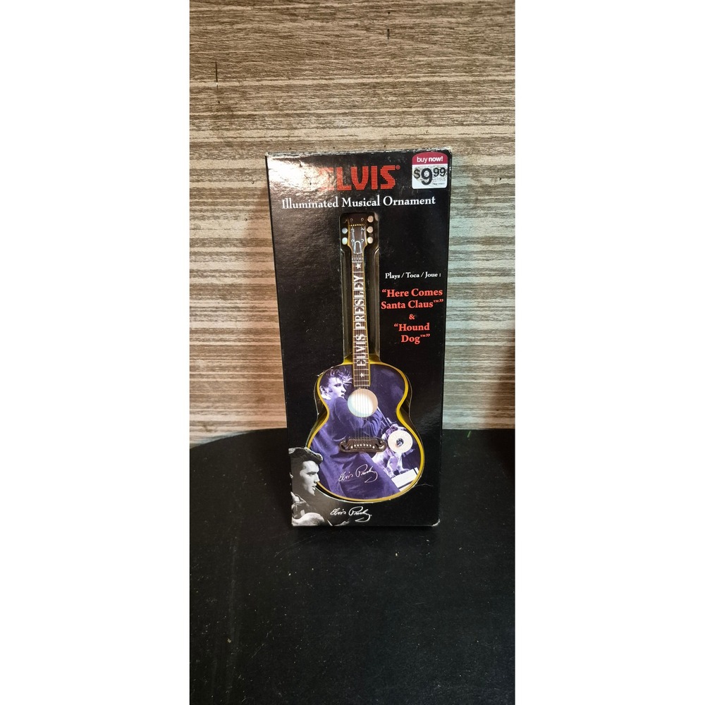 Elvis Presley Illuminated‎ Musical Guitar Ornament Santa's Best Plays 2 Songs